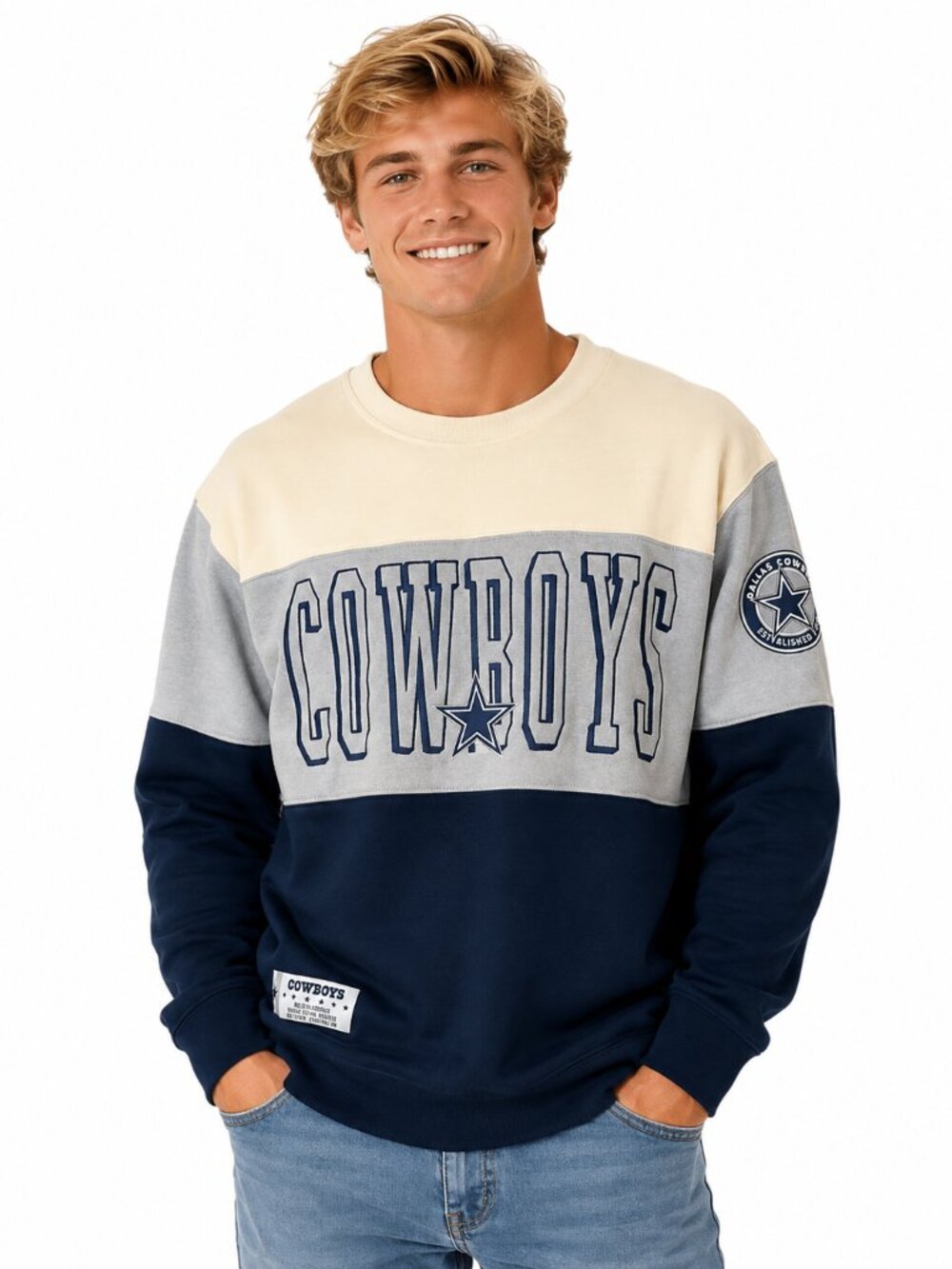 Dallas Cowboys Sweatshirt Size Medium Stitched Logos Triple Stripe New